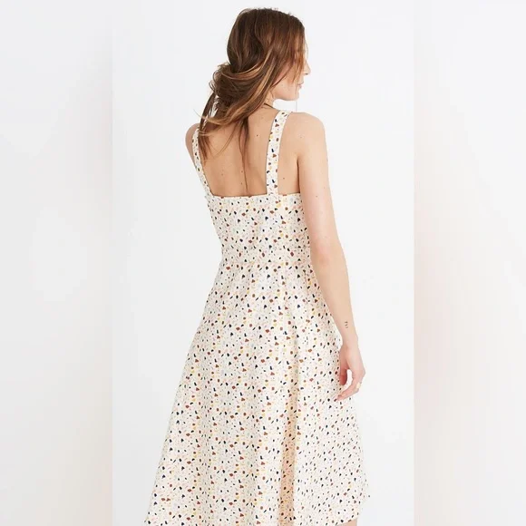 Madewell Polka Dot Midi Dress - Cream Multicolor - Picture 2 of 13